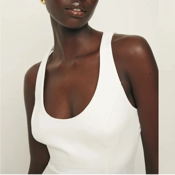 REFORMATION Mikol Knit Dress WHITE NEW - Picture 4 of 9